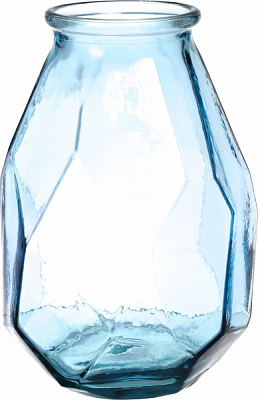 Ваза стеклянная голубая ORIGAMI 35 см San Miguel