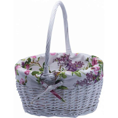 Корзинка плетеная с текстилем 37х31х19 см HA07-094-1 