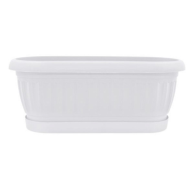 Горщик пластиковий Алеана Терра овальний 1,6л білий (113054)