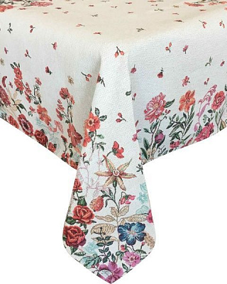 Скатерть гобелен Цветочное поле 130x140 см Прованс 