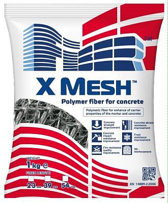 Фибра полипропиленовая Fiber X Mesh 39 мм 1 кг
