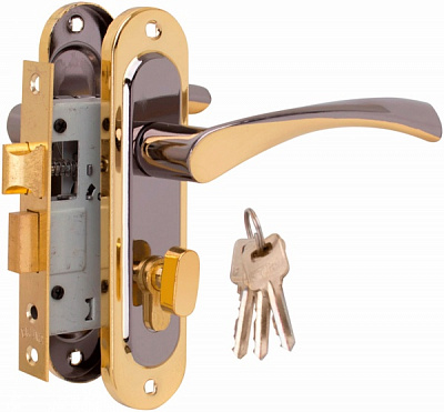 Замок врізний з ручками  BRUNO Bravo PZ 50 мм чорний нікель/