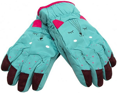 Перчатки лыжные детские 22 см бирюзовый 516956 