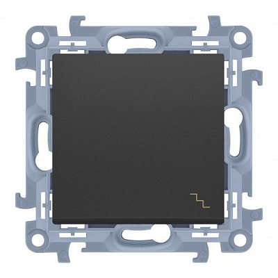 Переключатель проходной одноклавишный Simon 10 без подсветки 10 А 250В черный матовый CW6.01/49