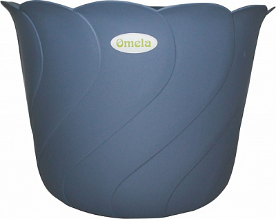 Кашпо пластикове Омела Батик 0,9 л круглий сірий
