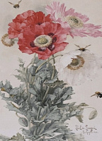 Набір для творчості зі стразами на підрамнику Маки і бджоли. Худ. Paul de Longpre 30x40 см (У) GoToArt 