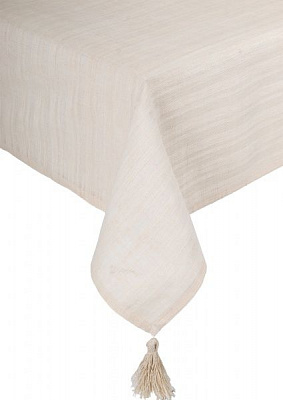 Скатертина з мереживом 145x145 см сірий Галерея льону