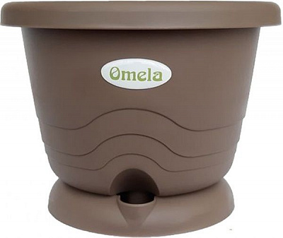 Горщик пластиковий Омела Омела Пастель 1 літра круглий 1л мускат