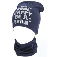 Комплект шапка + снуд для мальчика Kraft+ 330-Т р.52-54 темно-синий 