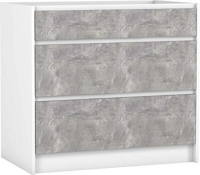 Тумба нижняя МС Идея Лофт Ня-3 80/82/525 (1+2) с ящиками Q-25 бетон Грейд