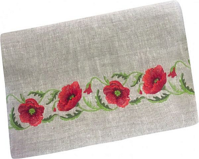 Рушник Маки 45x65 см сірий Галерея льону