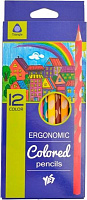 Карандаши цветные 12 цветов Ergonomic YES