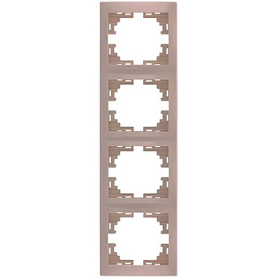 Рамка чотиримісна Lezard MIRA вертикальна кремовий 701-0300-154