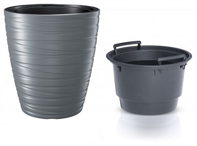 Горщик для квітів Prosperplast MAZE 296х329 мм круглий біло-сірий
