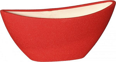 Кашпо керамічне Оріана-Запоріжкераміка Лодочка шовк червоний овальний 2,5л червоний