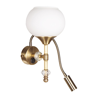 Бра Фабрика Світла 2x60 Вт E27 антична латунь НББ 130-(1+1)х60-123