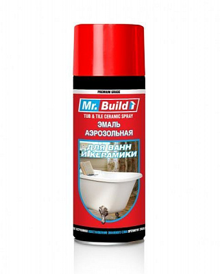 Эмаль аэрозольная Mr.Build акриловая для ванн и керамики RAL 9010 белый глянец 400 мл