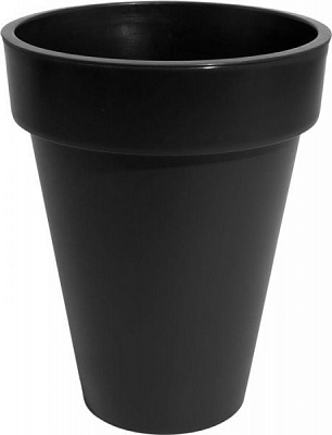 Горшок пластиковый Prosperplast Cube slim 2 в 1 круглый 25л антрацит (73952-433) 
