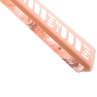 Уголок для плитки Salag внутренний 136 ПВХ 9 мм 2,5м мрамор бежевый 