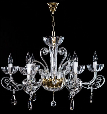 Люстра подвесная Crystal Life 6x40 Вт E14 золото A3425LM-6GO 