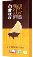 Чорний шоколад DIABLO без додавання цукру з апельсином 75 г