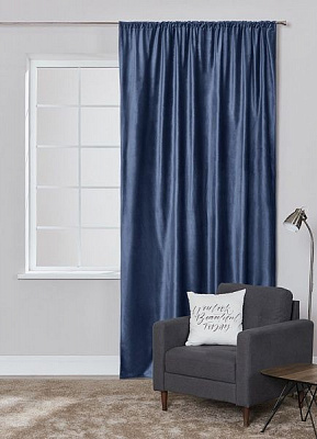 Штора Велюр блакитний 160х275 см La Nuit