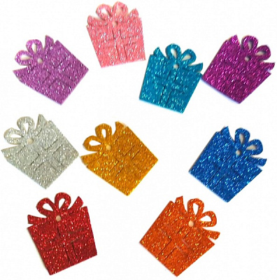 Декоративний виріб Подарунок 4 см 6 шт. мікс кольорів 125165 Діамантові ручки