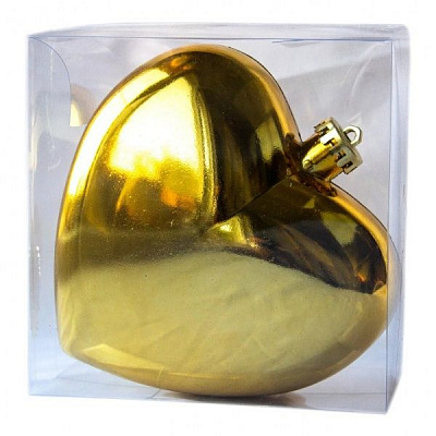 Прикраса новорічна Девілон Серце глянець золота 890346 15 см