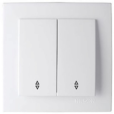 Выключатель проходной двухклавишный Nilson Touran без подсветки 10 А 230В белый 24111009