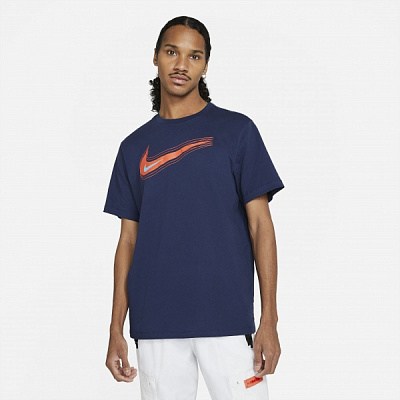 Футболка Nike M NSW TEE SWOOSH 12 MONTH DB6470-410 р.M синій