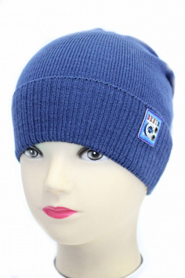 Шапочка дитяча для хлопчиків Kraft+ р.48-50 синій 2535