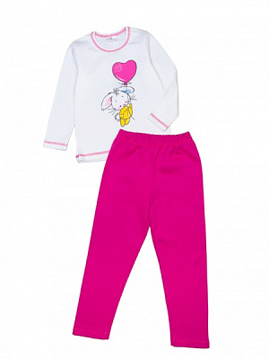 Пижама для девочек для девочек Luna Kids Зайчонок с шариком р.110–116 малиновый 0028 