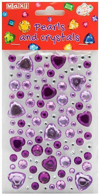 Самоклеющиеся стразы и жемчужины ассорти жемчужины и сердца MX61605-20 1 комплектов Maxi