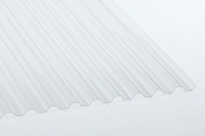 Гофрированный монолитный поликарбонат PALRAM Greca 76/18 2000x900мм прозрачный 