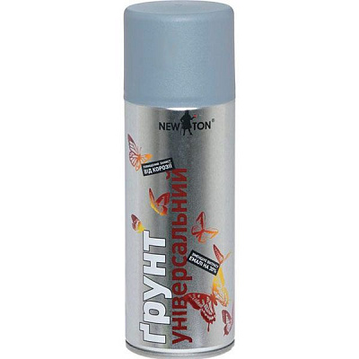 Грунт аэрозольный New Ton универсальный серый мат 400 мл