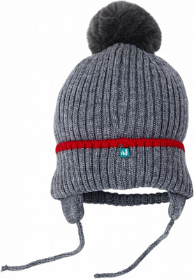 Шапка HW детская с веревочками р.52-54 серый