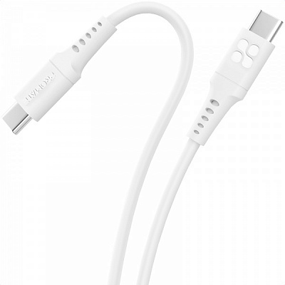 Кабель Promate PowerLink-CC200 USB-C to USB-C 60 Вт Power Delivery 2 м белый (powerlink-cc200.white) 