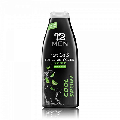 Гель Keff 3 в 1 MEN Cool Sport для душа, волос и лица 700 мл