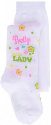 Колготки для дівчаток Conte-Kids Tip-Top 403 р.92-98 білий із малюнком