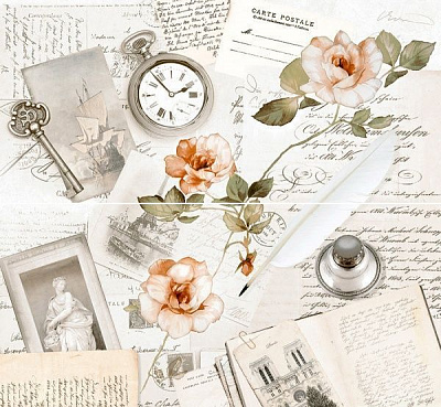 Плитка InterCerama Continental декор-панно бежеве П 157 021 46x50