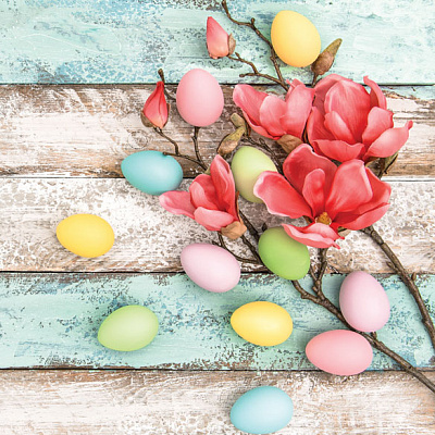 Салфетки столовые Silken Пасхальная магнолия 33х33 см 18 шт.