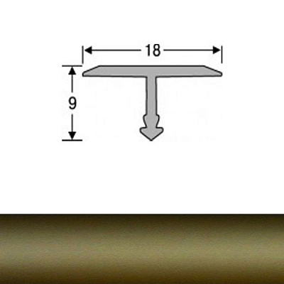 Профиль для плитки алюминиевый ТІS АТ-18 2.7 м бронза