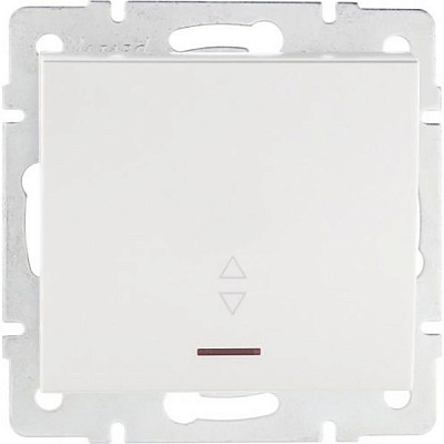 Выключатель проходной одноклавишный Lezard Rain с подсветкой 250В жемчужно-белый 703-3088-114