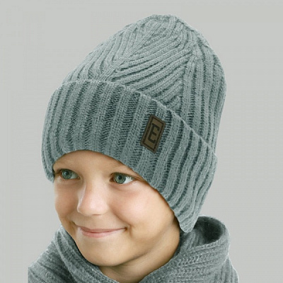 Шапка для хлопчиків Elf-kids Людвіг р.52-54 сірий