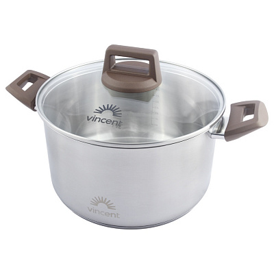 Кастрюля с крышкой Vincent 24 см 5,8 л VC-3186-24