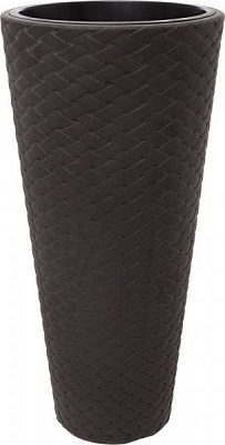 Горщик пластиковий Prosperplast Matuba slim 2 в 1 круглий 23л коричневий (71369-440)