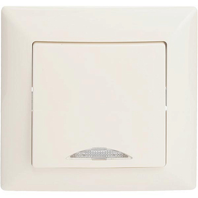 Вимикач одноклавішний Gunsan Visage з підсвіткою 16 А 250В IP20 кремовий