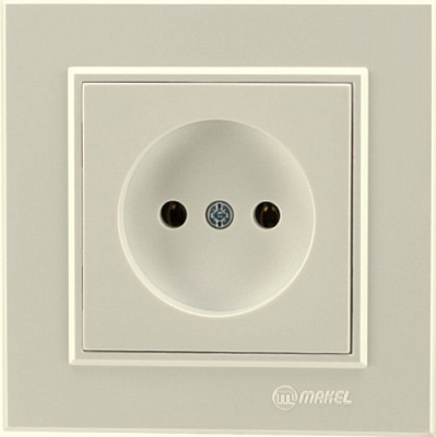 Розетка без заземления Makel Karea IP20 жемчуг 56100022