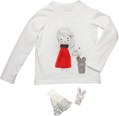 Реглан Модний Карапуз Best friends р.116 белый 03-00724-0 