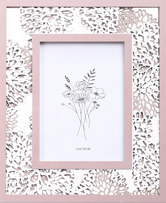 Рамка для фото Peony 1 фото 13х18 см белый с серебристым 